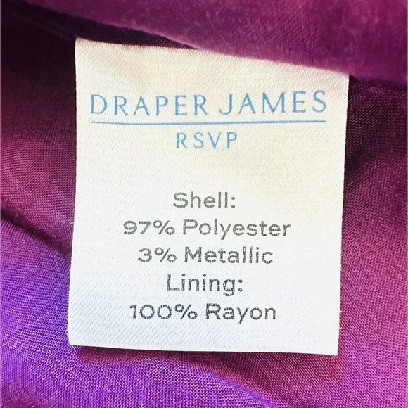 NWT DRAPER JAMES Women Long Sleeve Partially Lined Shirred Red Floral Dress XXL - Picture 11 of 12